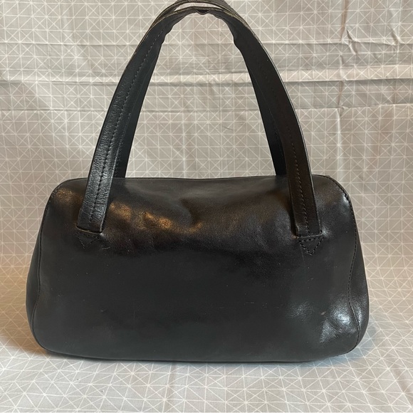 Monsac Vintage Leather Mini Satchel Handbag in Black - Picture 3 of 9